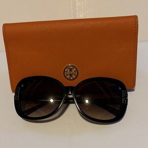 Tory Burch Black Sunglasses with Orange Case